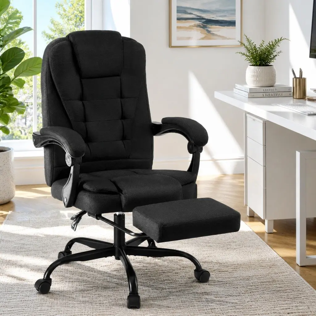 High-Back Executive Office Chair with Footrest