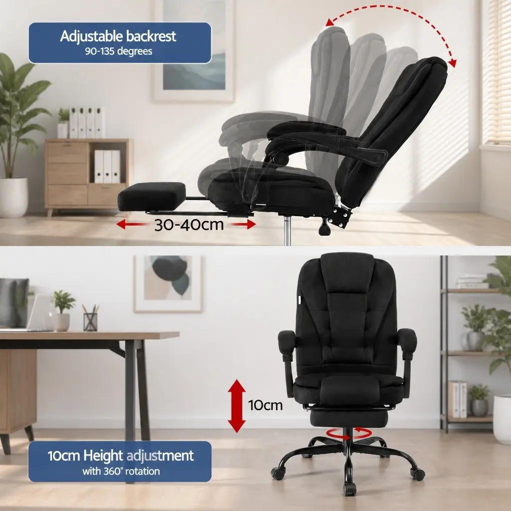 High-Back Executive Office Chair with Footrest