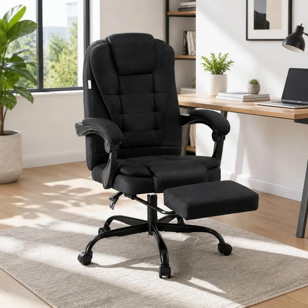 High-Back Executive Office Chair with Footrest