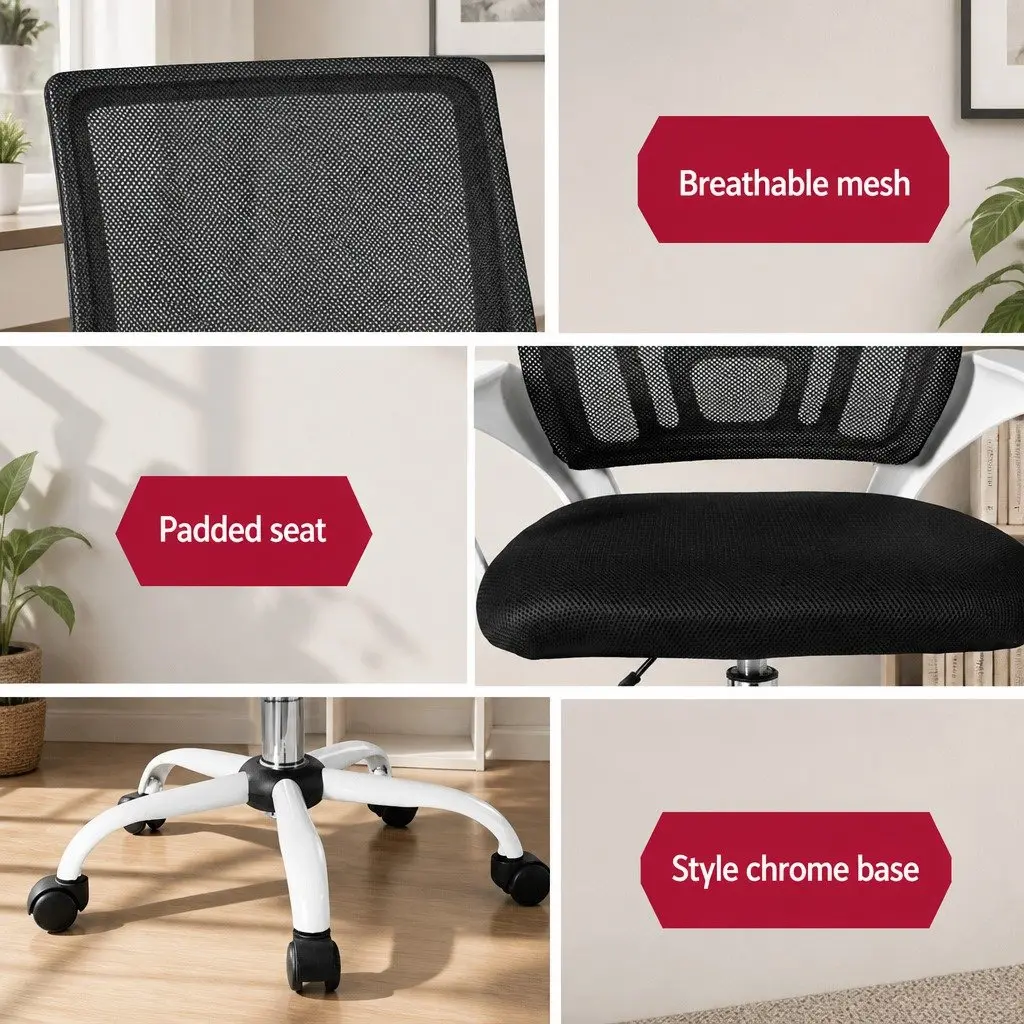 Mid Back Mesh Office Chair with Chrome Base