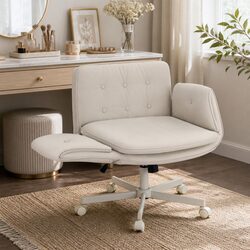 Criss Cross Office Chair with Wheels and Adjustable Armrests