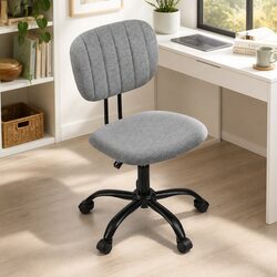 Grey Armless Office Chair with Ergonomic Support