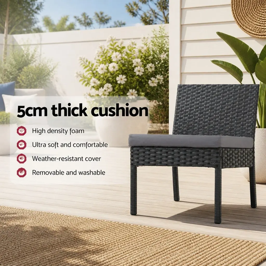 Hand-Woven Rattan Outdoor Bar Stools Set for Dining