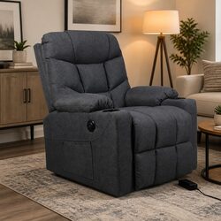 Grey Microfibre Electric Lift Recliner Chair for Comfort