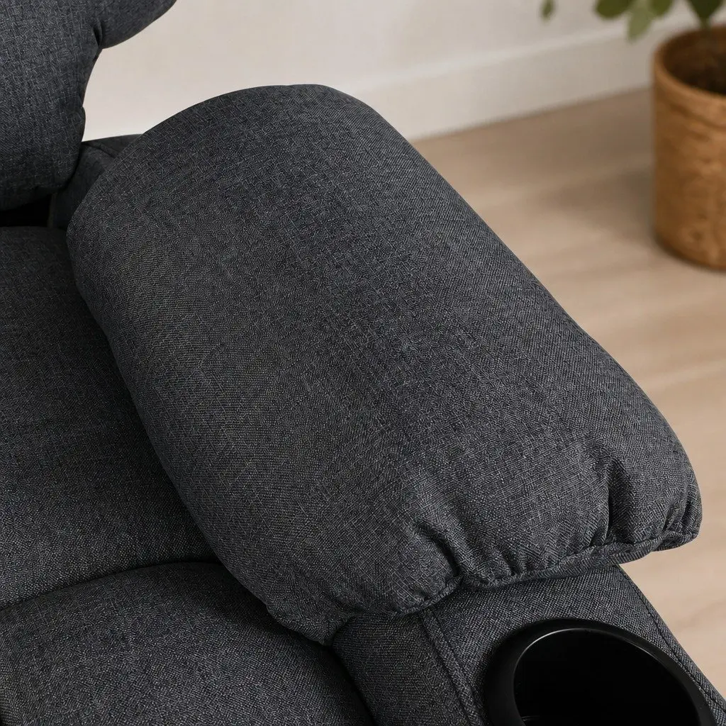 Recliner Lift Chair Adjustable Grey Microfibre Ergonomic Support for Elderly