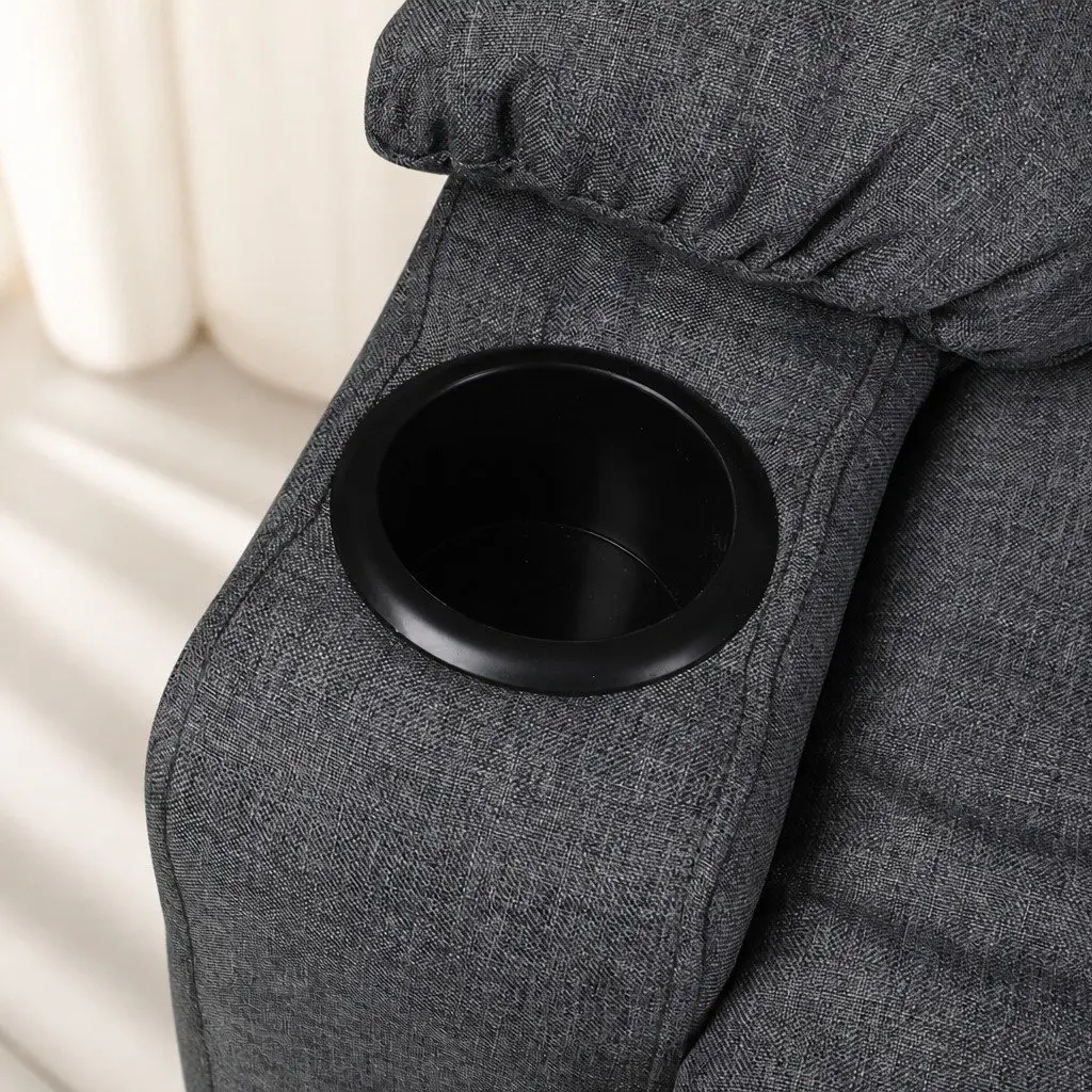 Recliner Lift Chair Adjustable Grey Microfibre Ergonomic Support for Elderly
