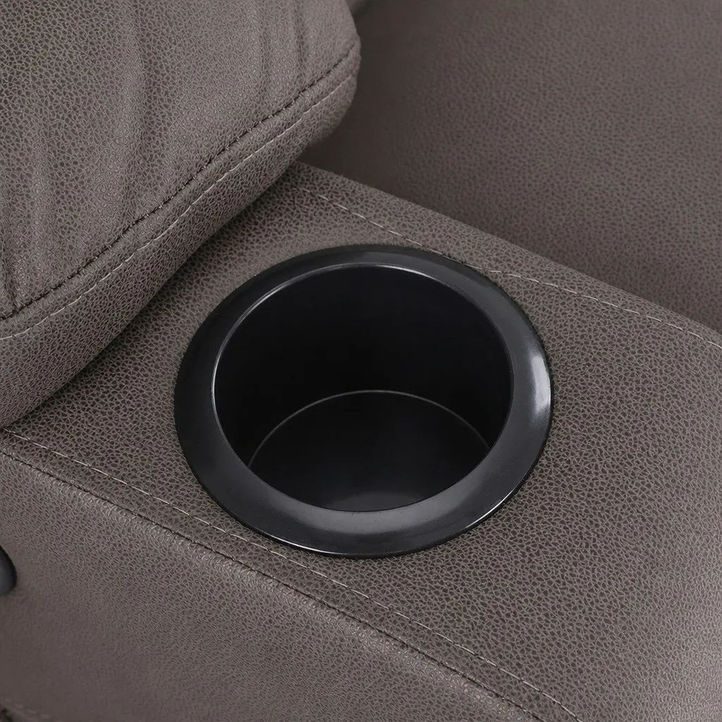 Electric Massage Recliner Chair Grey Leathaire 110 to 160 Degree Reclining 8 Point Heat Lumbar Support Foam Padding