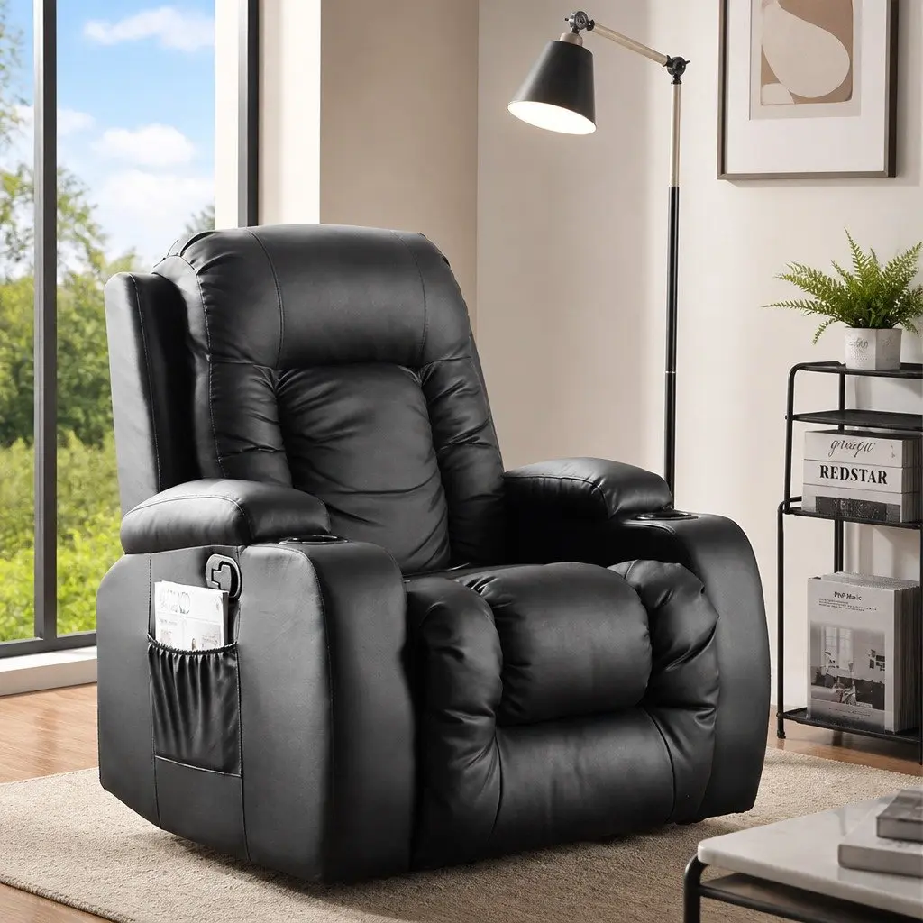 Electric Massage Recliner Chair Full Body 8 Point Heated Lumbar Adjustable