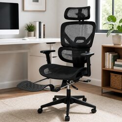Comfortable Ergonomic Office Chair with Footrest