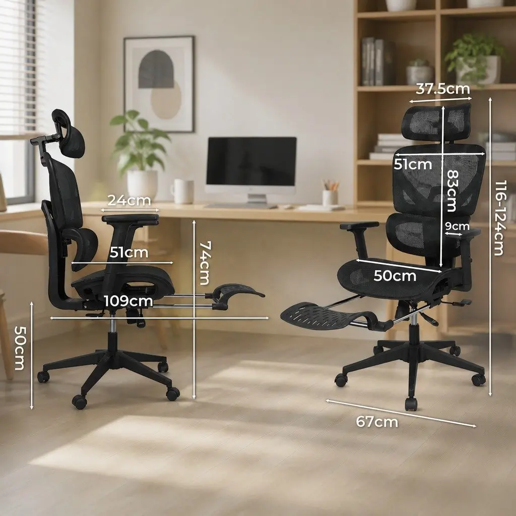 Ergonomic Office Chair with Footrest