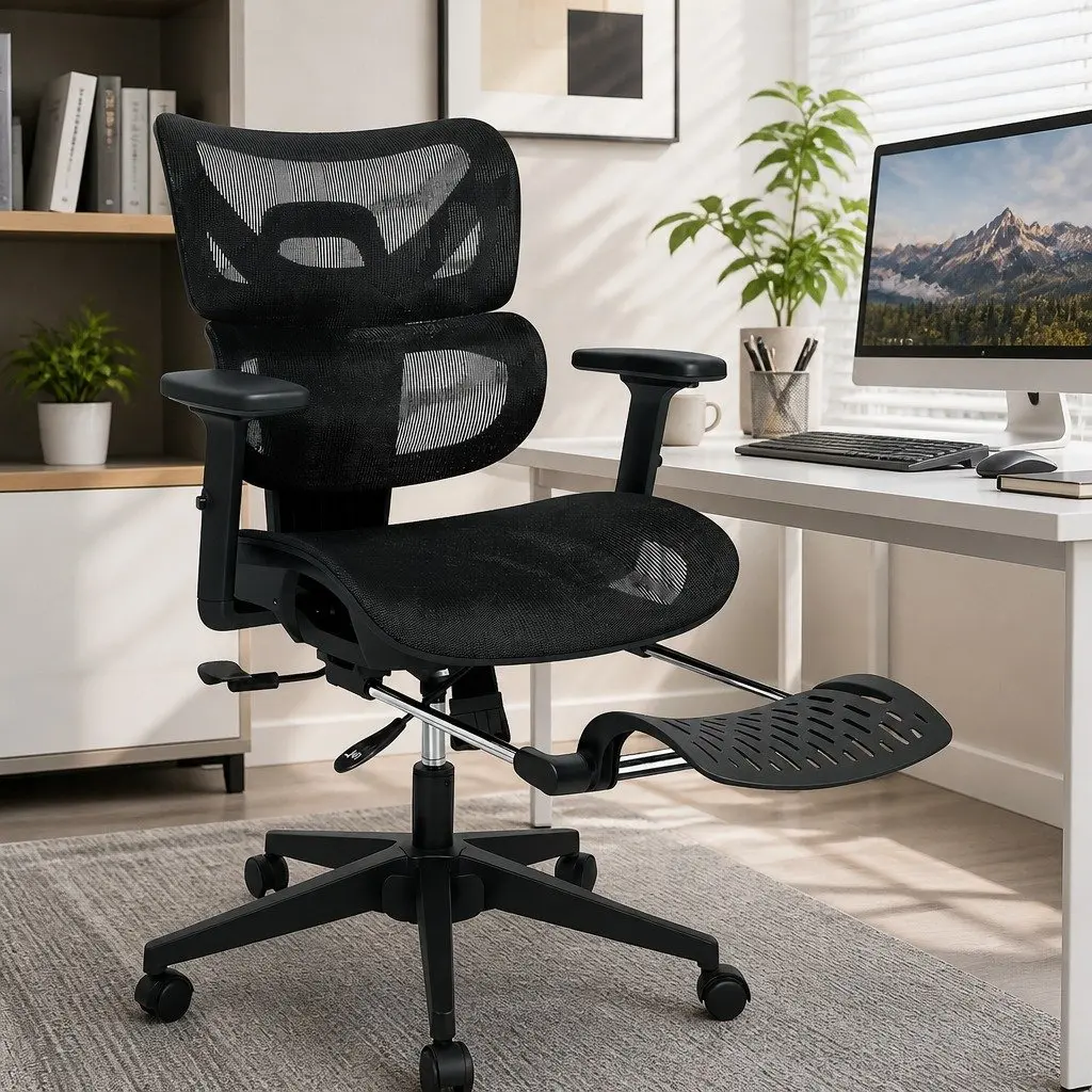 Ergonomic Office Chair with Footrest
