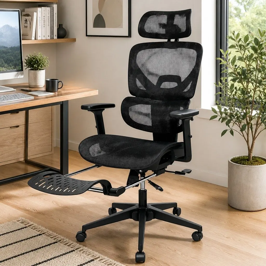 Ergonomic Office Chair with Footrest