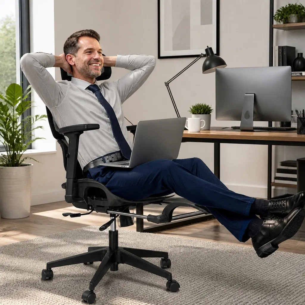 Ergonomic Office Chair with Footrest