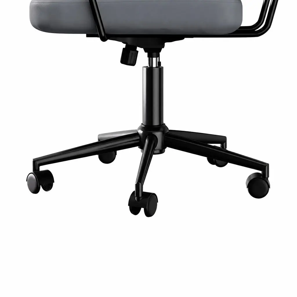 Grey Adjustable Height PU Leather Office Chair