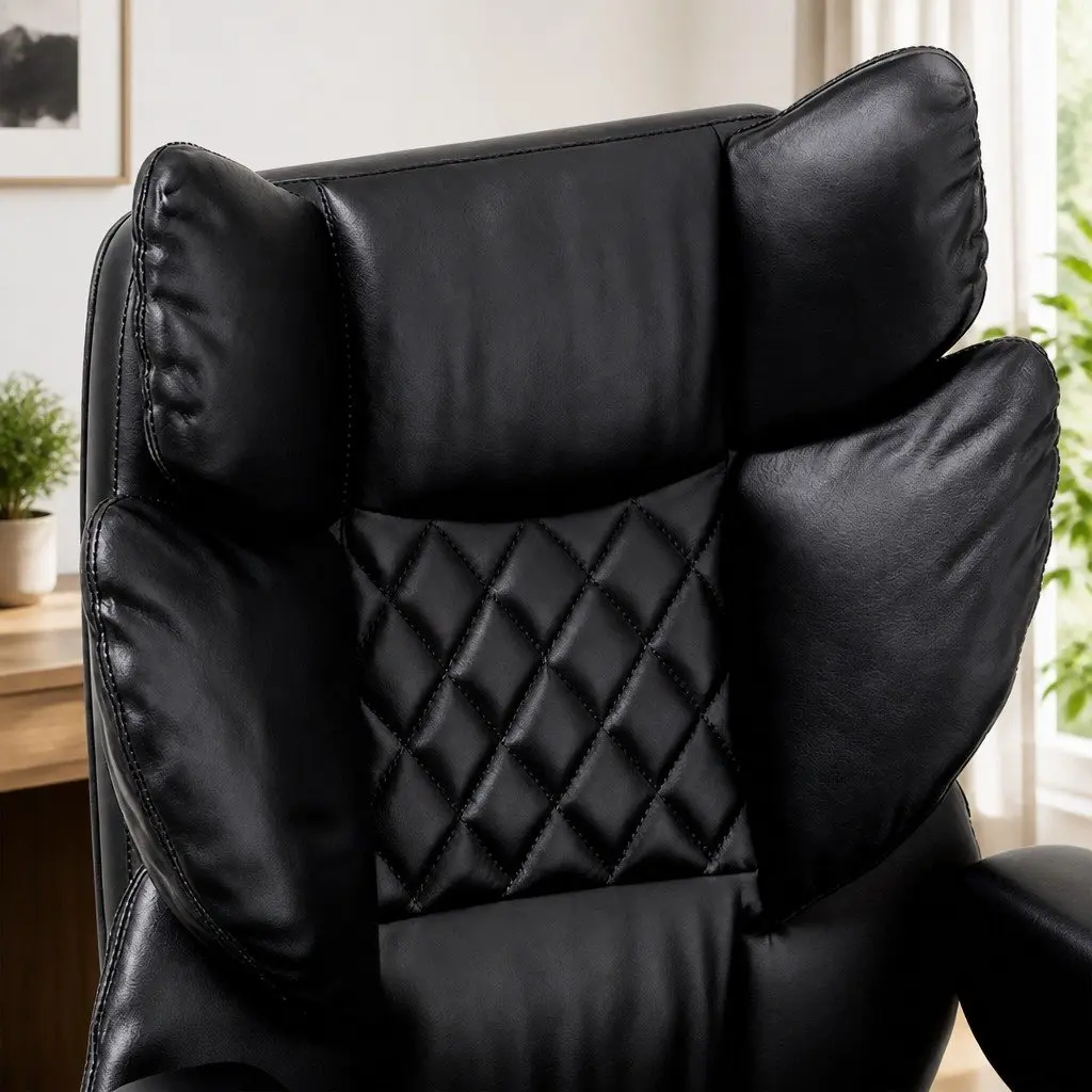 Gaming Office Chair High Back Reclining 90-135° Adjustable Ergonomic Black Metal Base