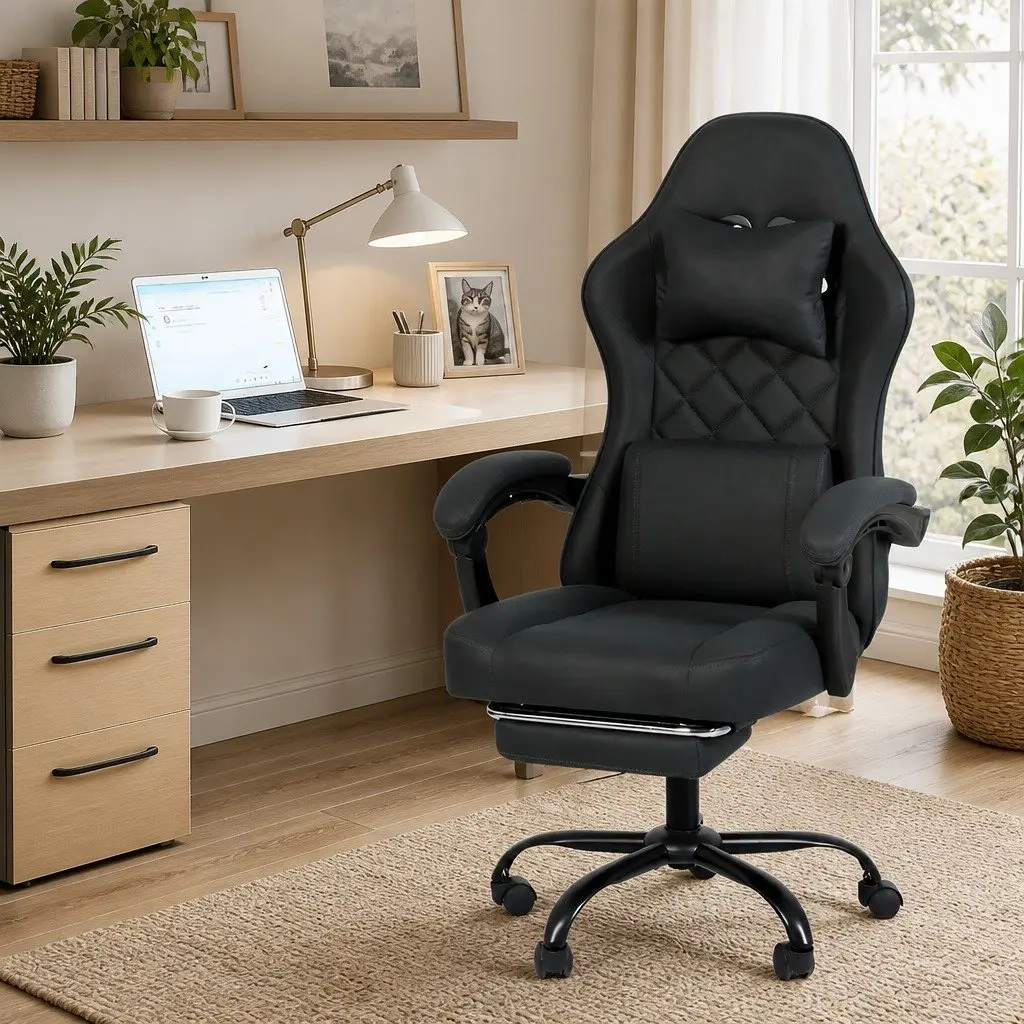 Ergonomic High Back Gaming Chair with Footrest