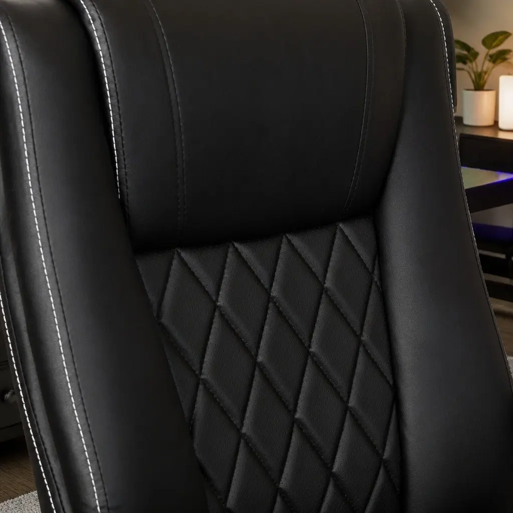 Executive Office Chair Reclining High Back Ergonomic Black PU Leather