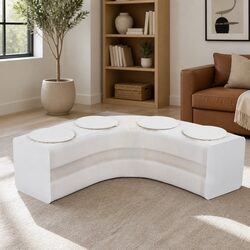 Accordion-Style Folding Paper Bench with 4 Seat Cushions