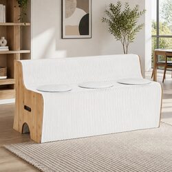 3-Seater Folding Paper Sofa with PU Cushions