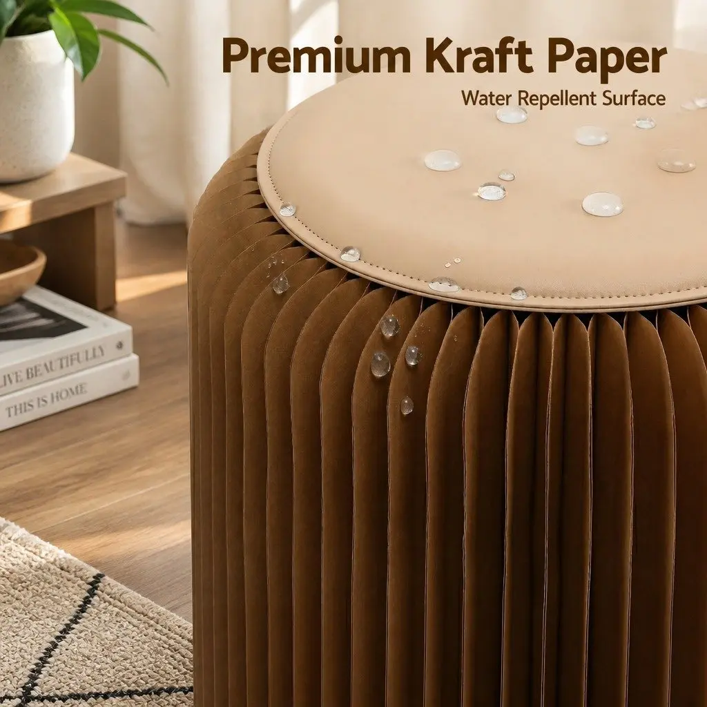 Accordion Folding Stool Set with Cushions for Comfort