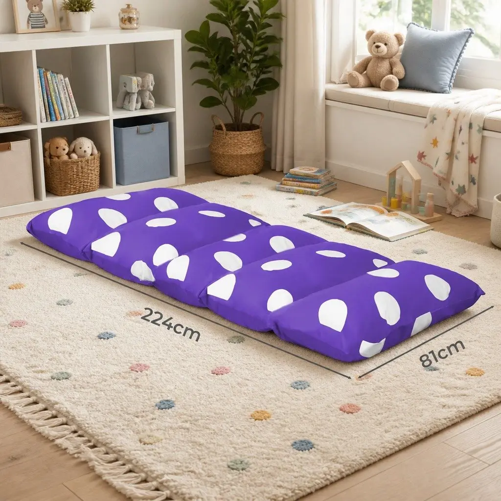 Kids Foldable Floor Lounger Pillow in Purple