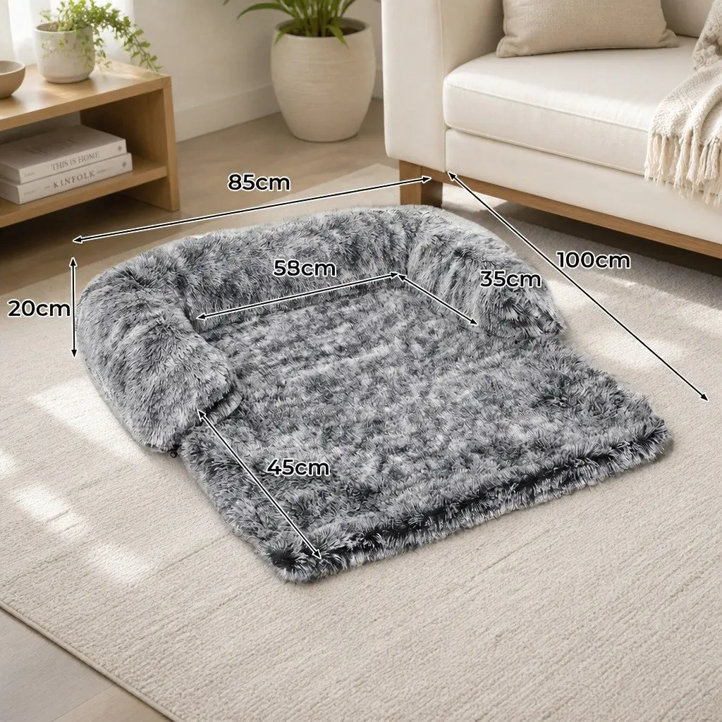 Pet Sofa Cover Large Charcoal Plush Washable Waterproof Anti-slip