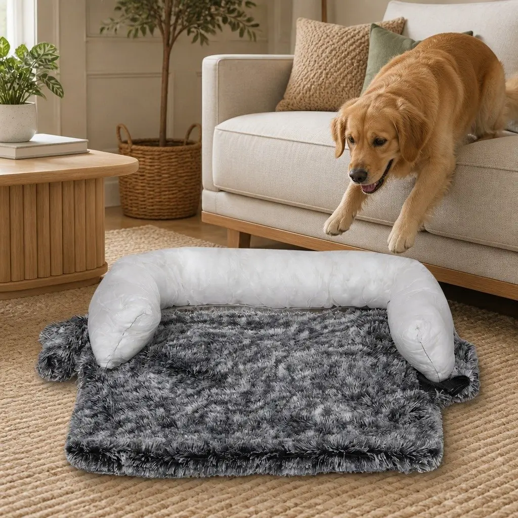 Pet Sofa Cover Large Charcoal Plush Washable Waterproof Anti-slip