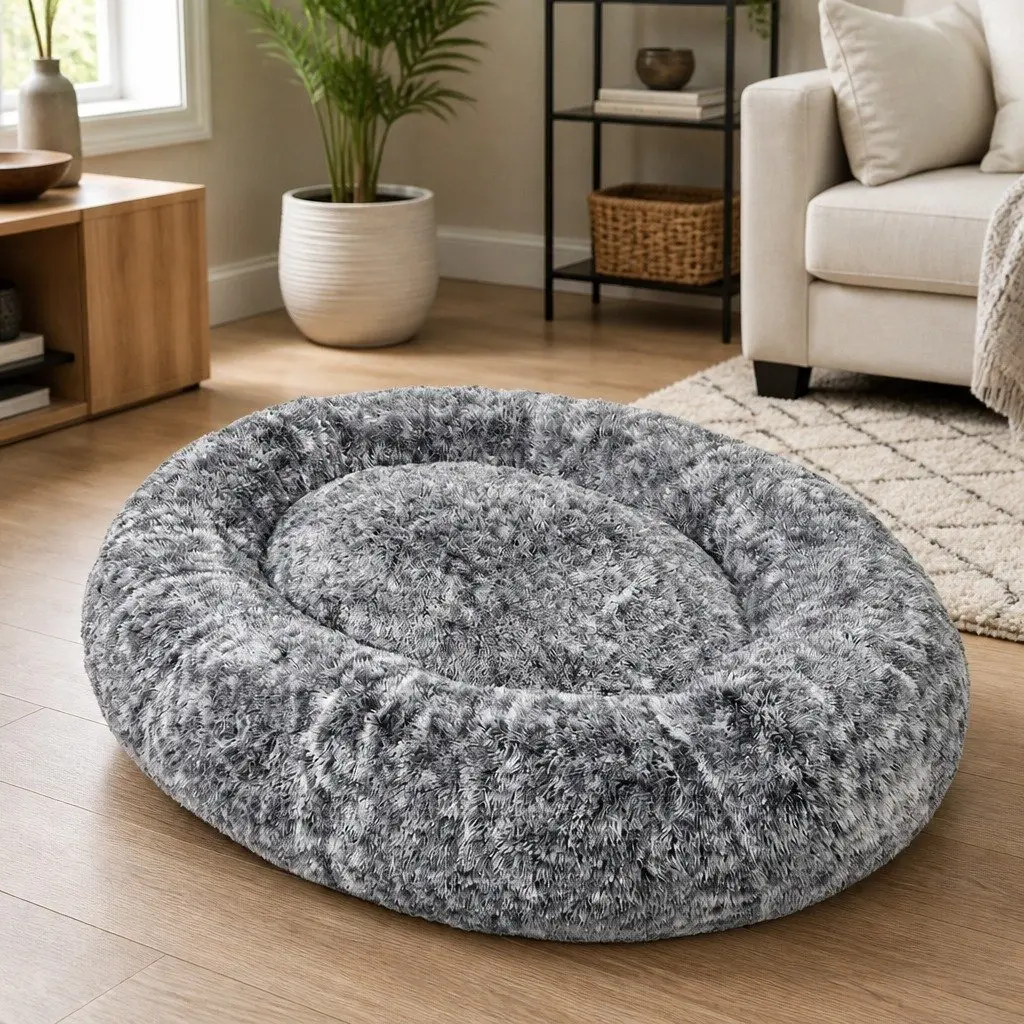 Memory Foam Floor Bed Cushion Charcoal 180cm x 140cm Polyester Removable Cover