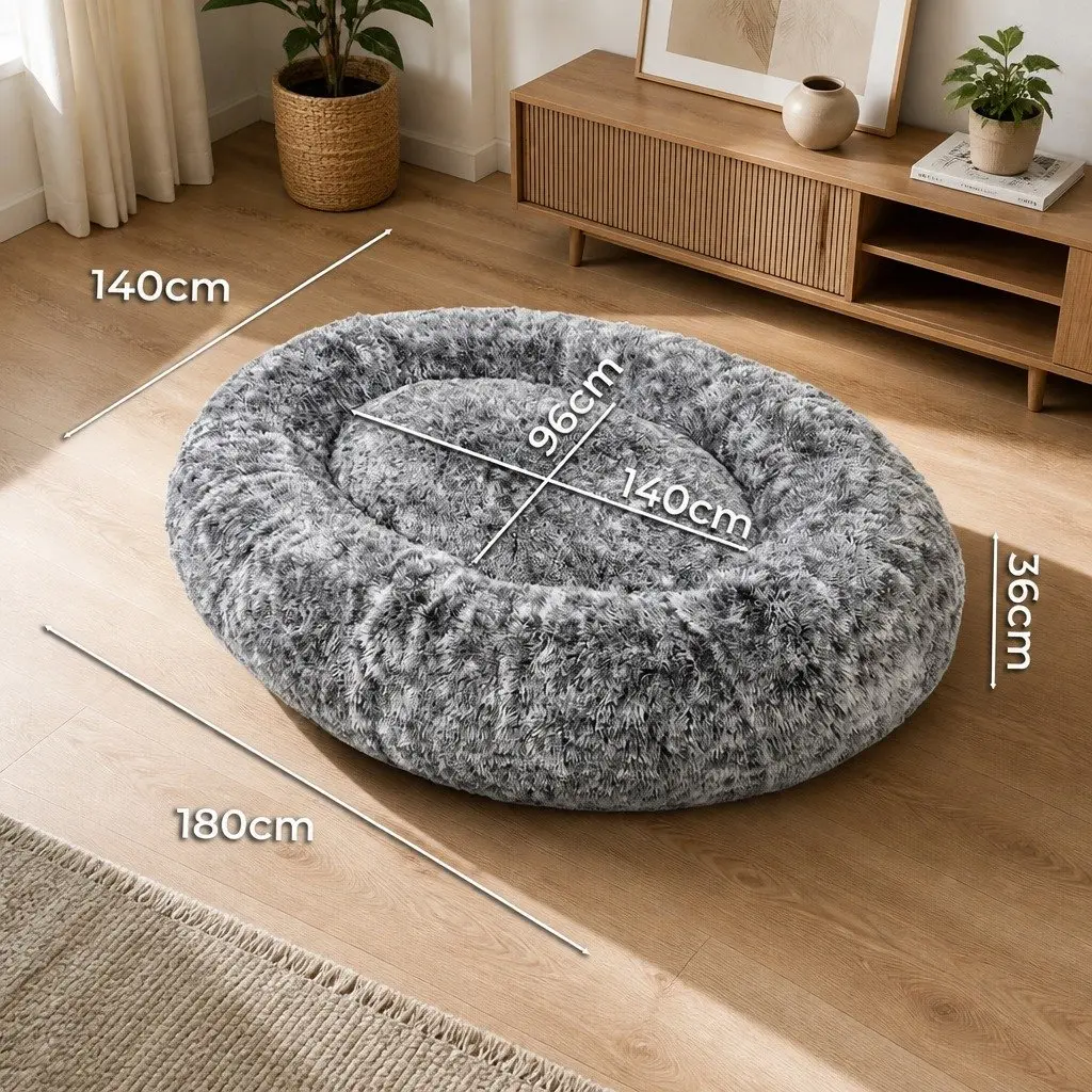Memory Foam Floor Bed Cushion Charcoal 180cm x 140cm Polyester Removable Cover