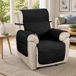 Black Recliner Chair Cover 1-Seater Water Resistant