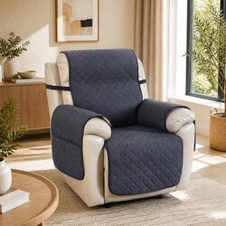 Grey Diamond Quilted Water Resistant Recliner Cover