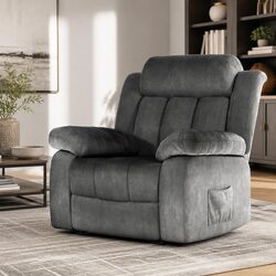 Velvet Electric Massage Recliner Chair with Heated Footrest