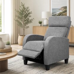 Grey Fabric Reclining Armchair for Cozy Living Spaces