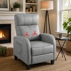 Grey Fabric Massage Recliner Chair for Ultimate Comfort