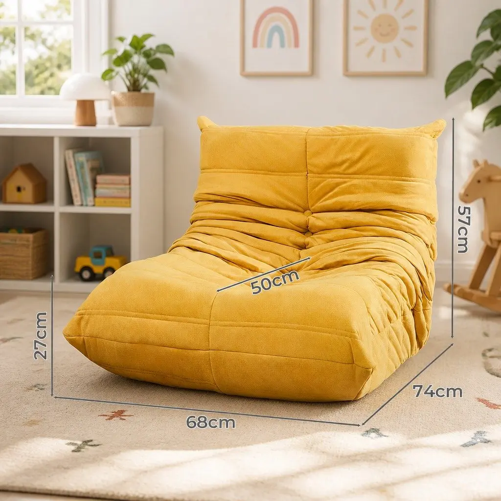Kids Floor Chair Foam Sofa Single Lazy Recliner Children Couch Caterpillar