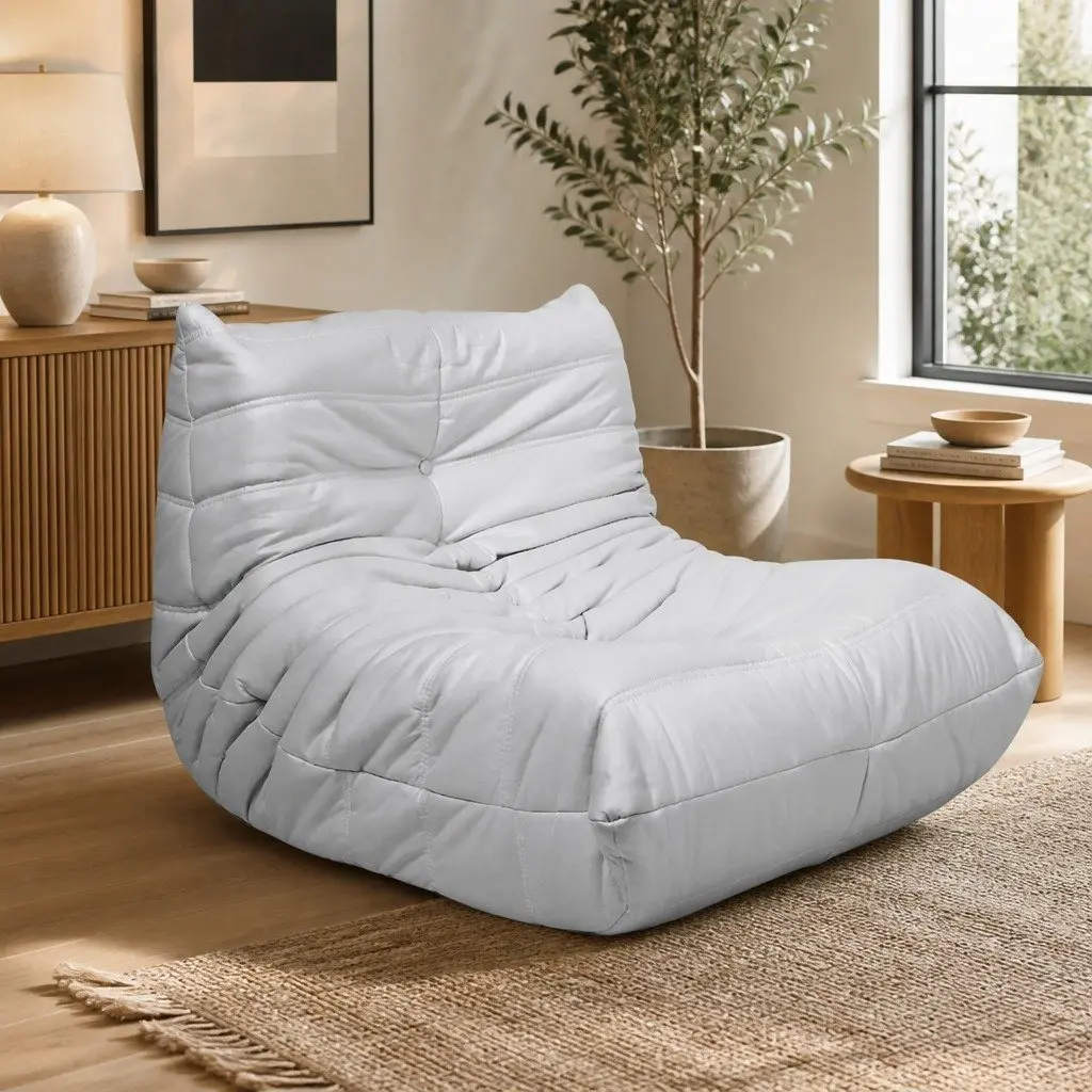 Floor Chair Caterpillar Lounge Sofa Grey Single Seat Relaxing Furniture Living
