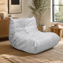 Caterpillar Design Floor Lounge Chair - Grey Single Seat