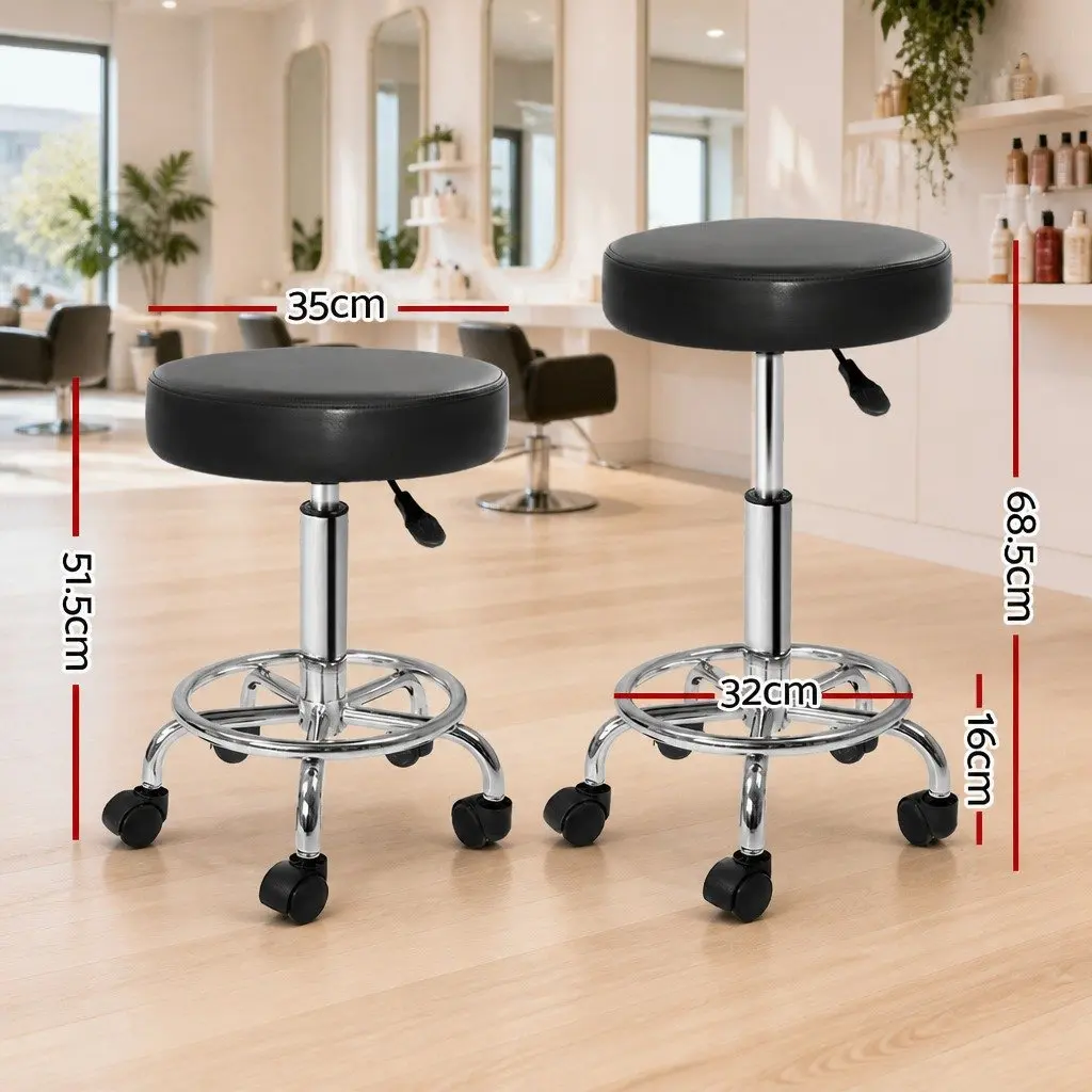 Black Round Swivel Stool with Adjustable Height