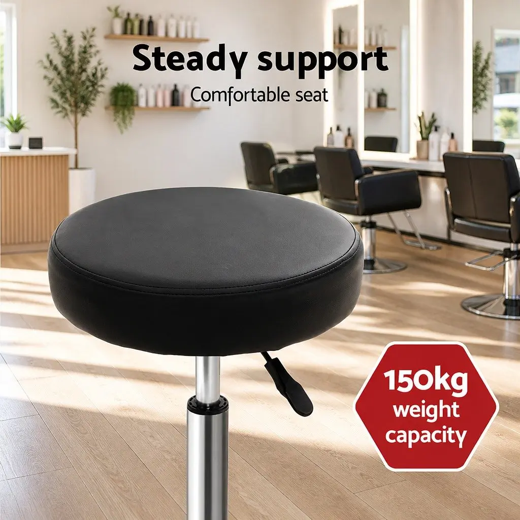 Black Round Swivel Stool with Adjustable Height