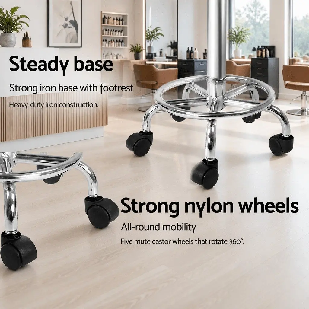 Black Round Swivel Stool with Adjustable Height