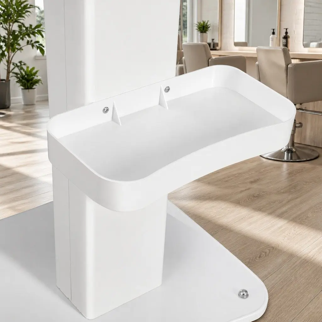 Salon Trolley Cart Rolling Storage Tray White Metal 37.5cm x 34cm x 67.5cm