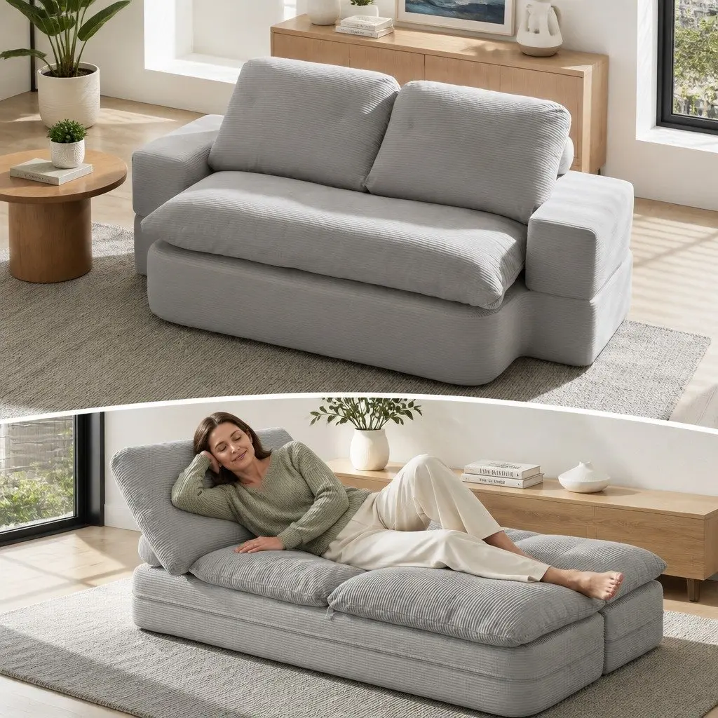 Convertible Folding Sofa Bed with Boneless Foam