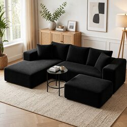 Durable Modular Sofa Bed with Ottoman for Everyday Use