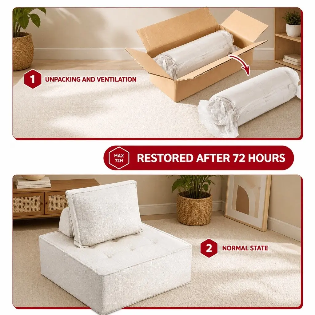 Removable Pillow Floor Sofa Lounge Chair in White