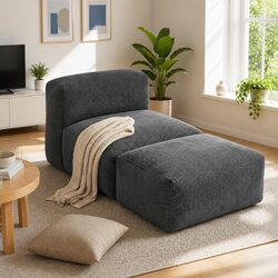 Grey Foldable Bean Bag Sofa Bed for Cozy Spaces