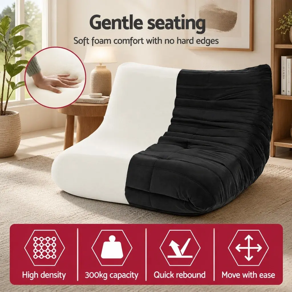 2 Seater Lazy Sofa Floor Couch Armless Lounge Chair Accent Caterpillar Design