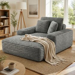 Comfortable Grey Faux Fur Sofa Bed Lounge Chair