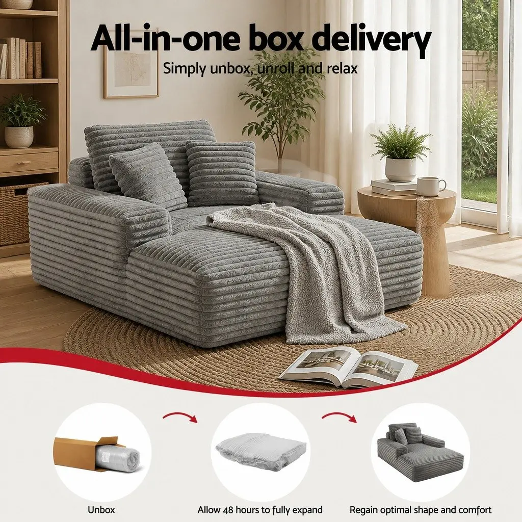 Sofa Bed Modern Minimalist Grey Faux Fur 30cm Pocket Spring Foam