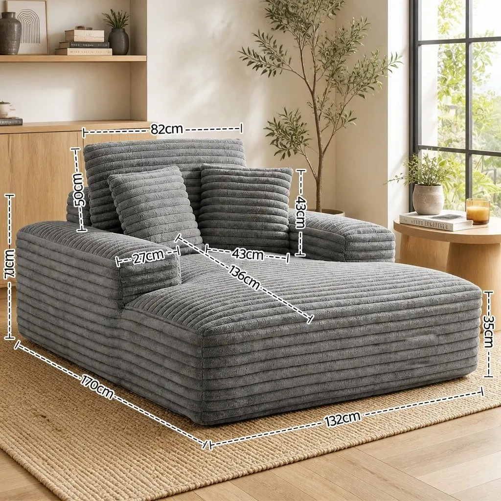Sofa Bed Modern Minimalist Grey Faux Fur 30cm Pocket Spring Foam