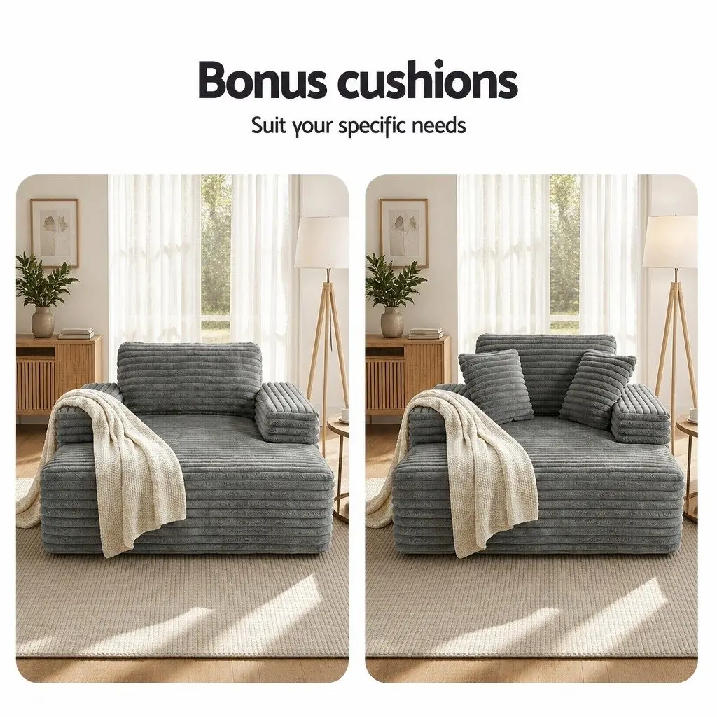Sofa Bed Modern Minimalist Grey Faux Fur 30cm Pocket Spring Foam